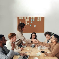 people meeting around table