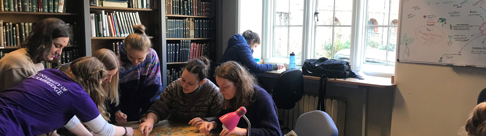 Students studying together in the Plant Sciences Library space